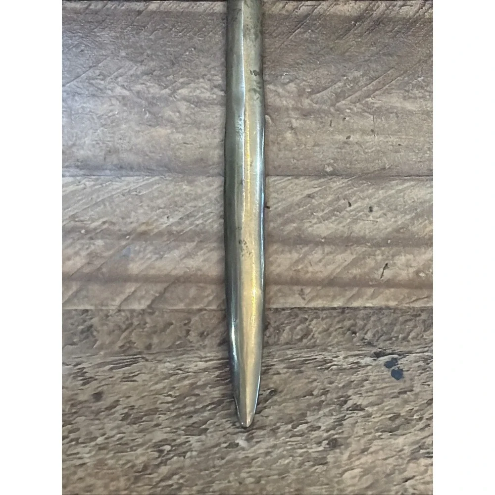 Solid Brass Nautical Themed Letter Opener with Anchor & Twisted Rope Handle Vtg